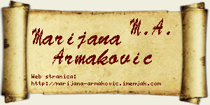 Marijana Armaković vizit kartica